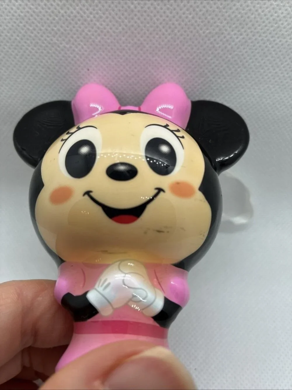 Disney Minnie Mouse Christmas Tree Ornament Pink Bow Plastic Hanging Decor